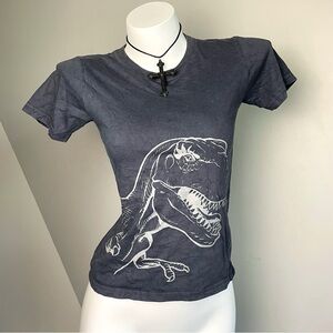 Dark Gray Graphic Dinosaur T-Shirt